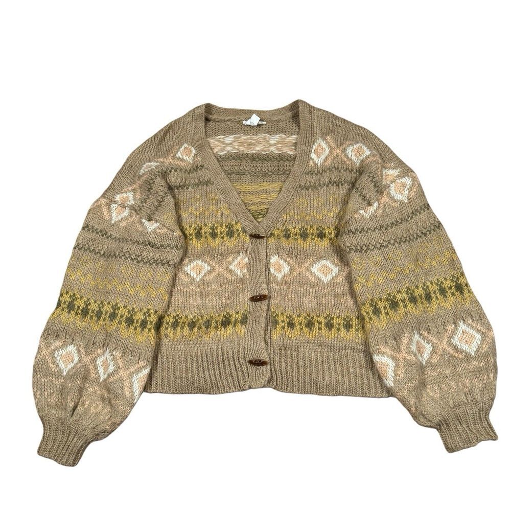 Loveriche Women's Sz L Button Down Long Sleeve Multicolor Cardigan Aztec